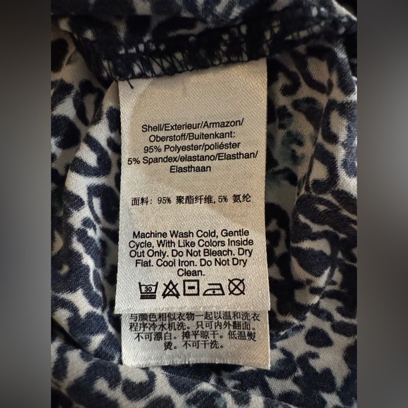 DKNY Blue and Black Wrap Top - Size L - Picture 8 of 9